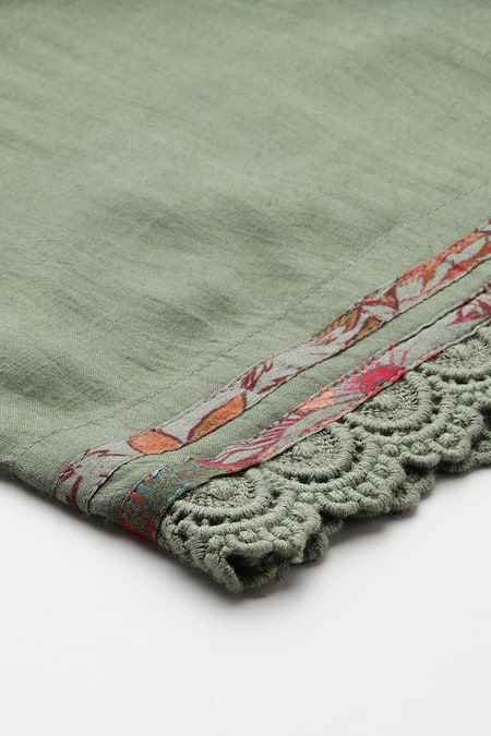 Shop_Ritu Kumar_Blue Cotton, Silk, Viscose Embroidery, Tassels Pierra Kurta Set With Dupatta _Online_at_Aza_Fashions