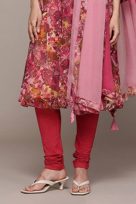 Buy Ritu Kumar Pink Viscose, Lycra Embroidery Round Neck Calabria Kurta With Churidar And Dupatta Online at Aza Fashions Buy_Ritu Kumar_Pink Viscose, Lycra Embroidery Round Neck Calabria Kurta With Churidar And Dupatta _Online_at_Aza_Fashions