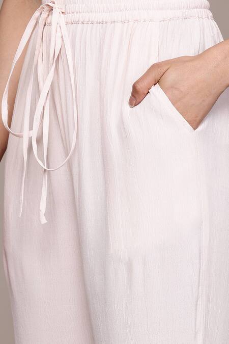 Ritu Kumar White Viscose Embroidery Round Neck Pratika Kurta Set With Pant And Dupatta Online at Aza Fashions Ritu Kumar_White Viscose Embroidery Round Neck Pratika Kurta Set With Pant And Dupatta _Online_at_Aza_Fashions