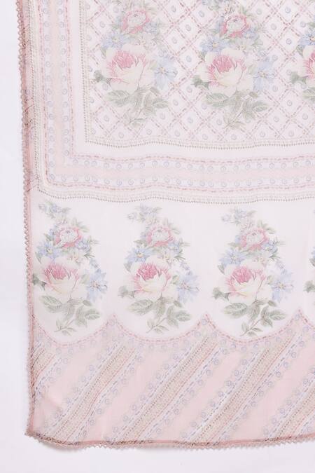 Buy Ritu Kumar White Viscose Embroidery Round Neck Pratika Kurta Set With Pant And Dupatta Buy_Ritu Kumar_White Viscose Embroidery Round Neck Pratika Kurta Set With Pant And Dupatta