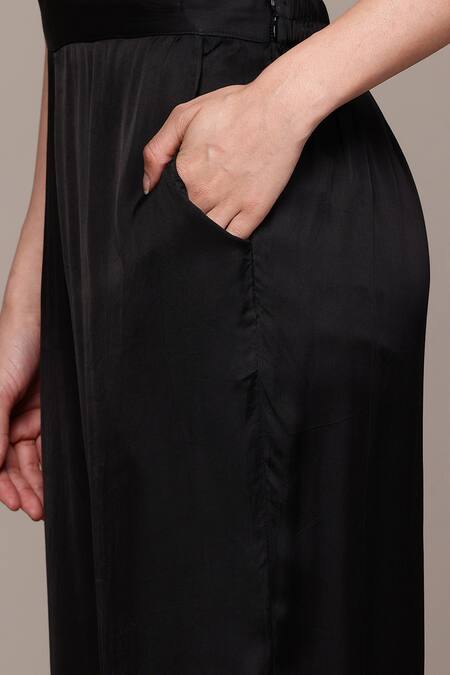 Ritu Kumar Black Viscose Embroidery Round Neck Arith Solid Kurta Set Online at Aza Fashions Ritu Kumar_Black Viscose Embroidery Round Neck Arith Solid Kurta Set _Online_at_Aza_Fashions