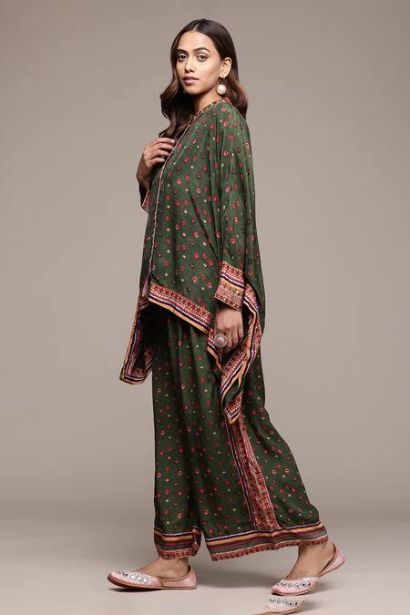 Buy Ritu Kumar Green Viscose Embroidery Crew Neck Gopuram Shirt And Pant Co-ord Set Online at Aza Fashions Buy_Ritu Kumar_Green Viscose Embroidery Crew Neck Gopuram Shirt And Pant Co-ord Set _Online_at_Aza_Fashions