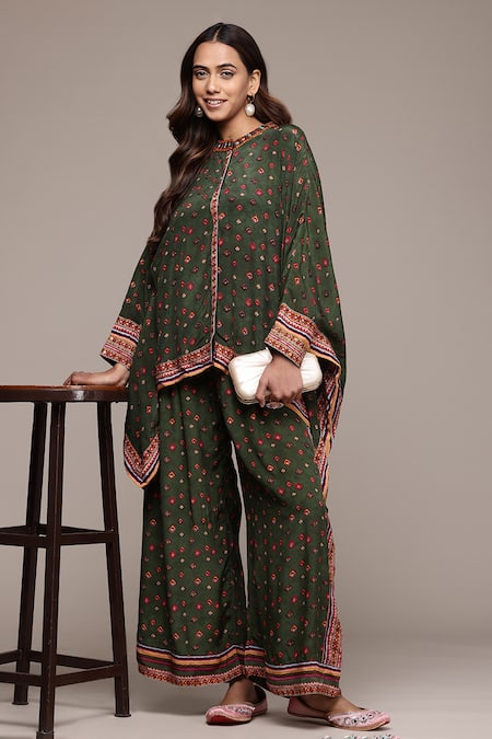 Ritu Kumar Green Gopuram Shirt & Pant Co-Ord Set 