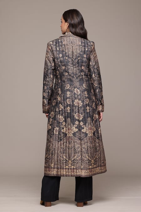 Shop Ritu Kumar Black Silk Embroidery Open Neck Arohi Jacket at Aza Fashions Shop_Ritu Kumar_Black Silk Embroidery Open Neck Arohi Jacket _at_Aza_Fashions