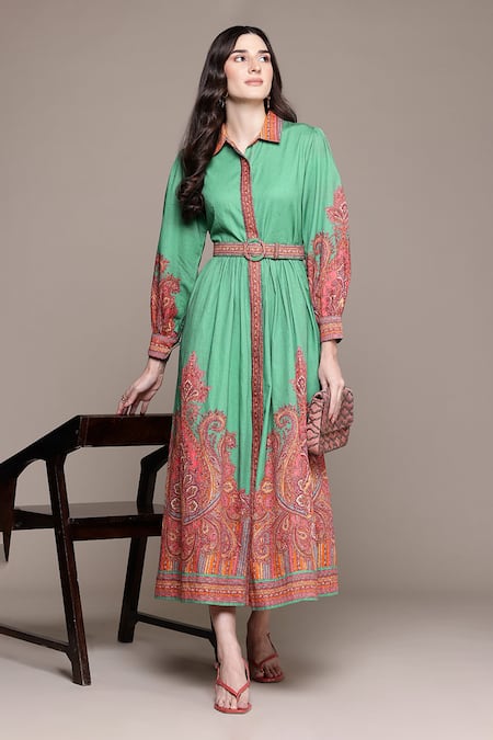 Ritu Kumar Green Adrika Long Dress 