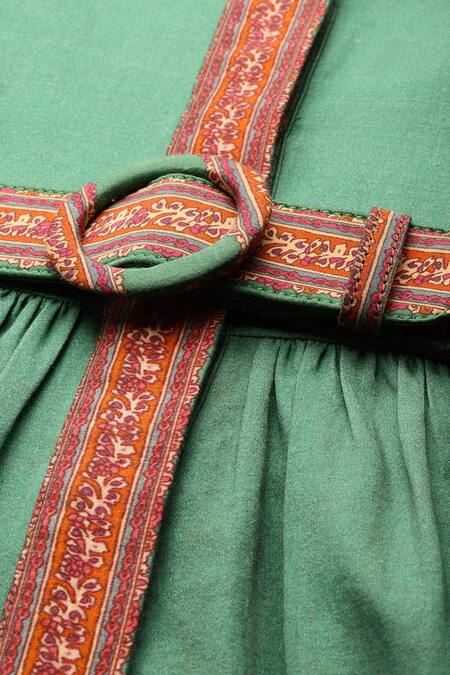 Ritu Kumar Green Cotton Adrika Long Dress at Aza Fashions Ritu Kumar_Green Cotton Adrika Long Dress _at_Aza_Fashions