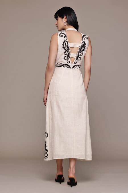 Ritu Kumar Ecru Inlay Long Dress 