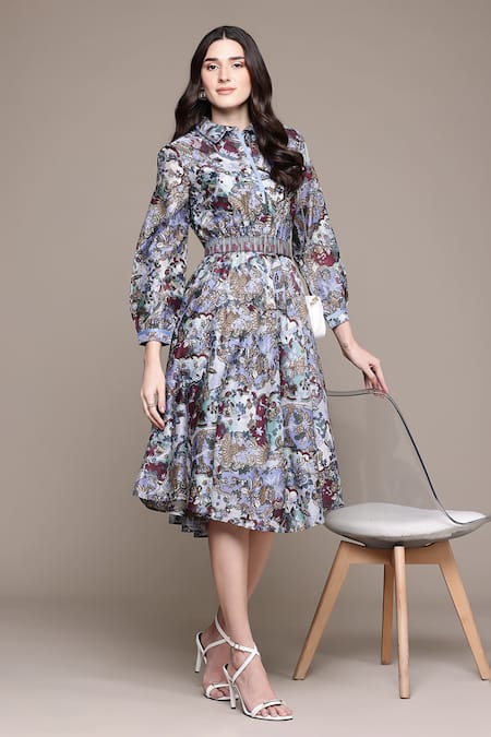 Ritu Kumar Blue Calabria Long Dress 
