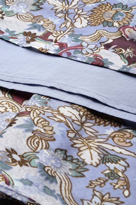 Buy Ritu Kumar Blue Cotton, Silk Calabria Long Dress Buy_Ritu Kumar_Blue Cotton, Silk Calabria Long Dress