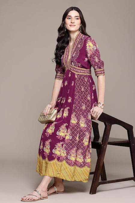 Ritu Kumar Purple Pratika Long Dress 