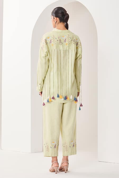 Sue Mue Mint Green Linen Co-Ordinate Set 