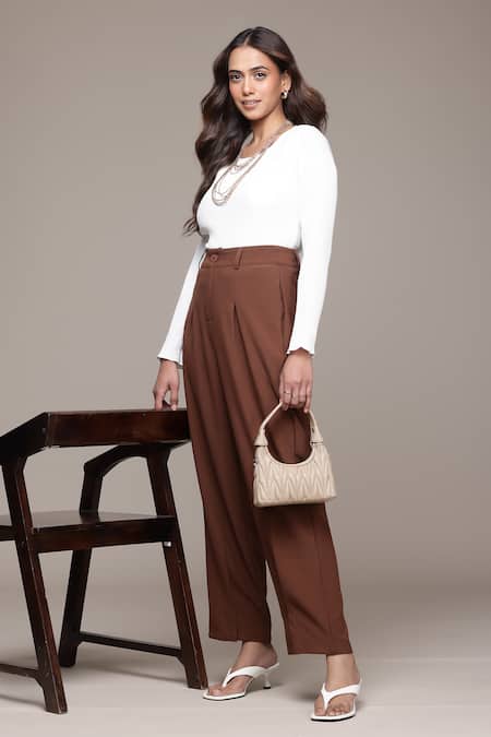 Ritu Kumar Red Plum Straight Leg Pant 