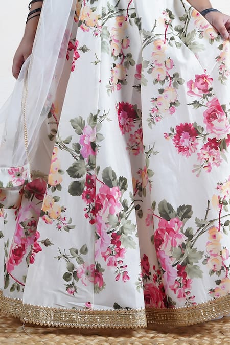 Buy_Mamma Plz_Ivory Chanderi Zari Floral Lehenga Jacket Set _Online_at_Aza_Fashions
