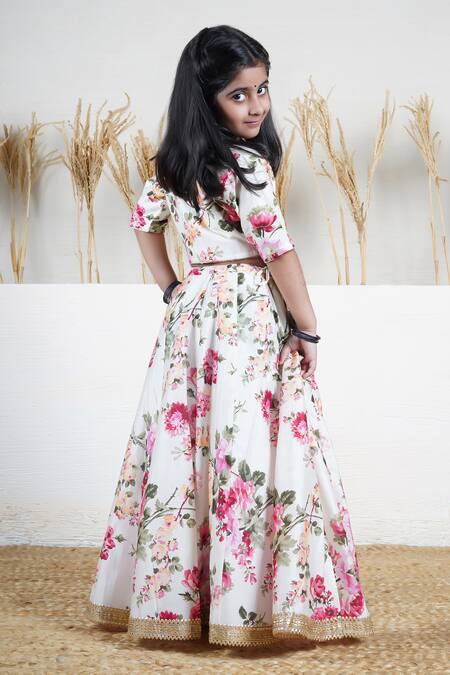 Shop_Mamma Plz_Ivory Chanderi Zari Floral Lehenga Jacket Set _Online_at_Aza_Fashions