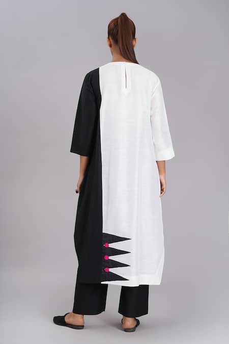 Taika By Poonam Bhagat Ivory Zigzag Tunic & Pant Set