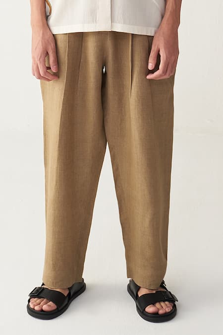 Shop Three Ivory Chanderi, Linen Embroidery Floral Rope Shirt And Pant Set Online at Aza Fashions Shop_Three_Ivory Chanderi, Linen Embroidery Floral Rope Shirt And Pant Set _Online_at_Aza_Fashions