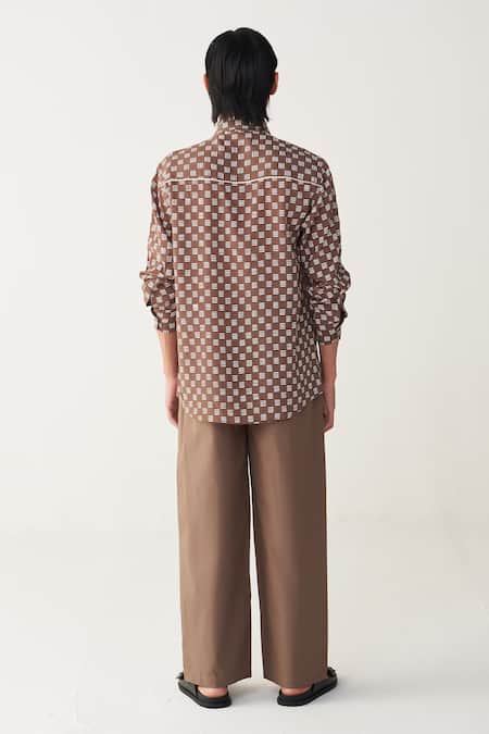Three All Over Brick Print Shirt 