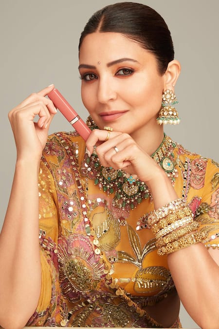 Shop_Mahima Mahajan_Yellow Organza Embroidery, Sequins, Mirrors Asymmetric Floral Lehenga Set 