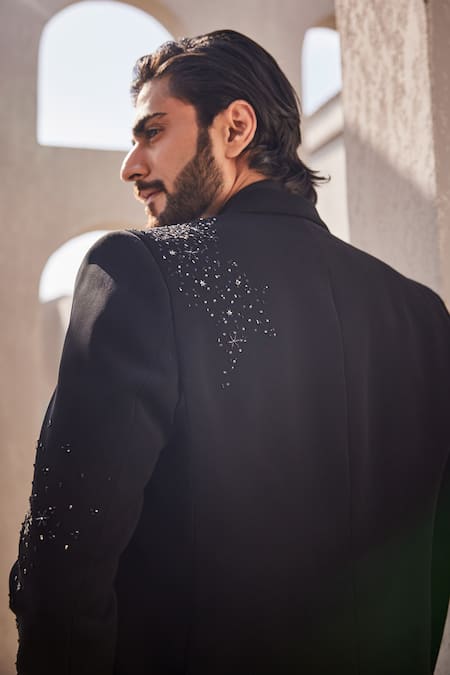 Yajy By Aditya Jain Black Frost Tuxedo Set 