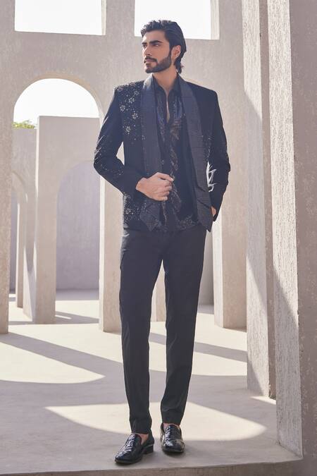 YAJY by Aditya Jain Whispers of Winter Tuxedo Set 