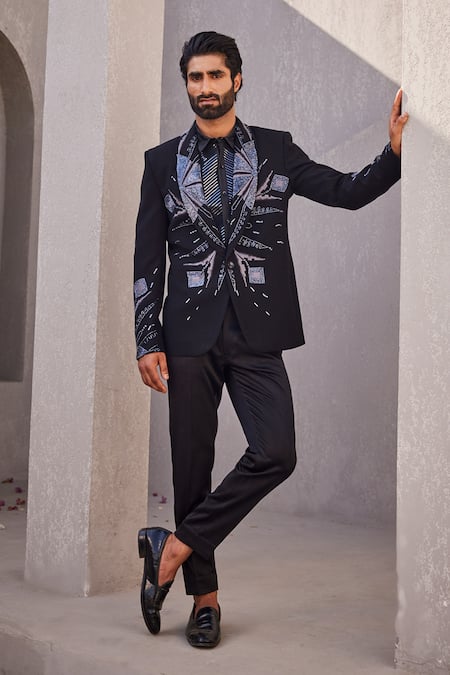 YAJY by Aditya Jain Designer Eternal Snow Tuxedo Set 