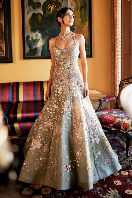 Sahil Kochhar Embroidered Organza Gown 
