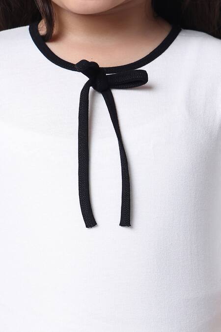 Buy_Petite Pomme_Off White Cotton Metallic Thread, Studs And Blue Designer Dress & Jacket Set _Online_at_Aza_Fashions