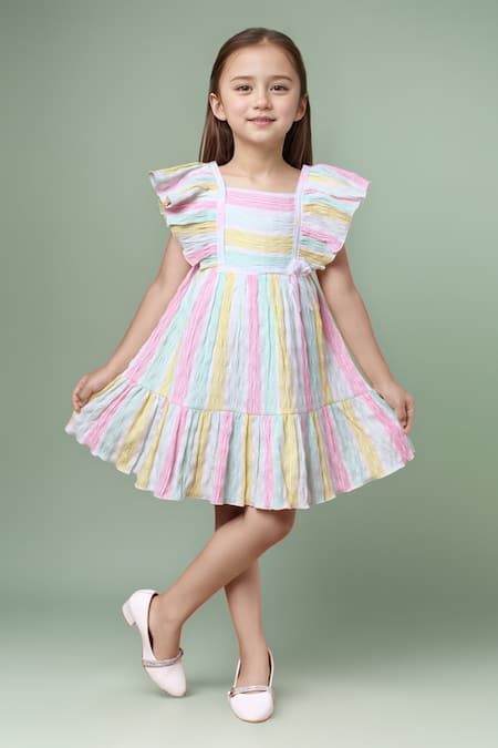 Petite Pomme Stripes Cotton Dress 