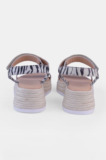 Shop_Heel Your Sole_Black Teddy And White Wedges _Online_at_Aza_Fashions