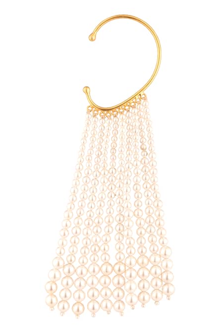 Anaash Pearl Cascade Statement Ear Cuff 