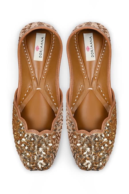 Doriaana Shimmer Gold Designer Jutti 