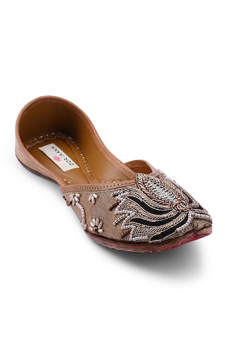 Buy Doriaana Gold Tamara Designer Copper Jutti Online at Aza Fashions Buy_Doriaana_Gold Tamara Designer Copper Jutti _Online_at_Aza_Fashions