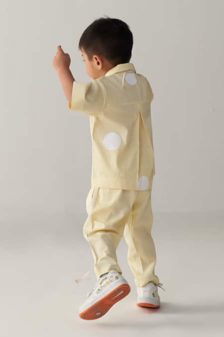 Three Lemon Polka Shirt & Pant Set 