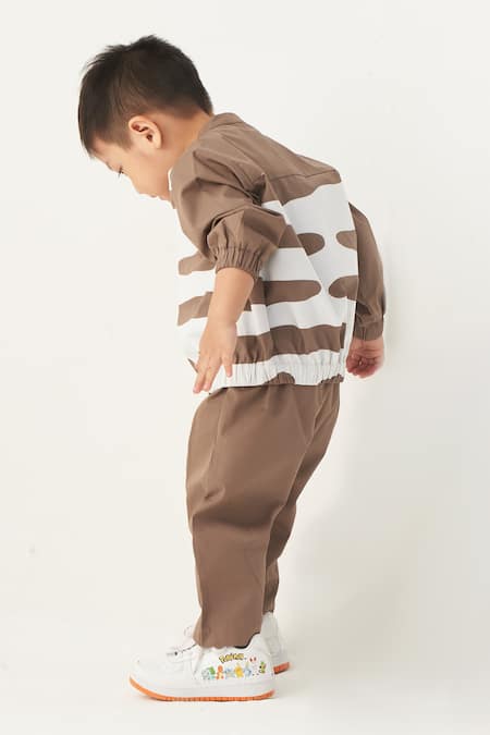 Three Abstract Bomber Jacket & Pant Set 