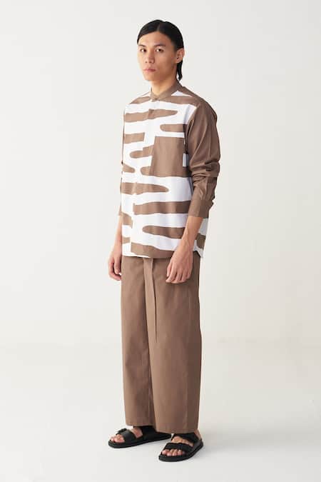 Shop Three White Poplin Applique Abstract Co-ord Set Online at Aza Fashions Shop_Three_White Poplin Applique Abstract Co-ord Set _Online_at_Aza_Fashions