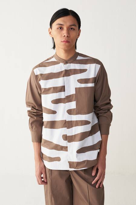 Three White Poplin Applique Abstract Co-ord Set at Aza Fashions Three_White Poplin Applique Abstract Co-ord Set _at_Aza_Fashions