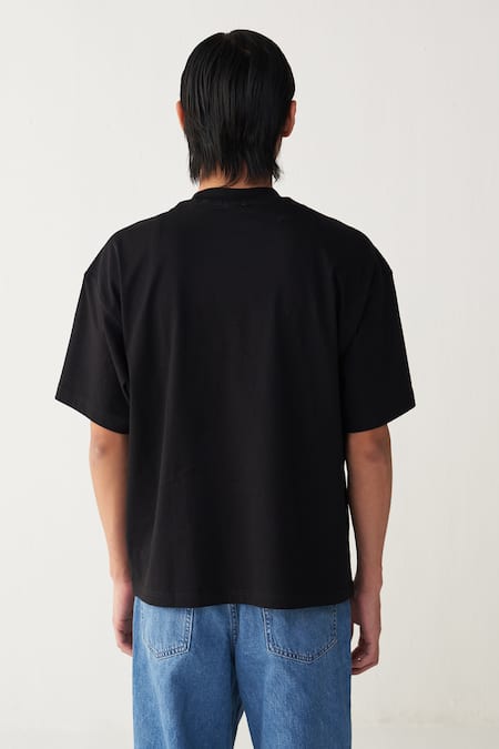 Three Floral Patch Fringe T-Shirt 