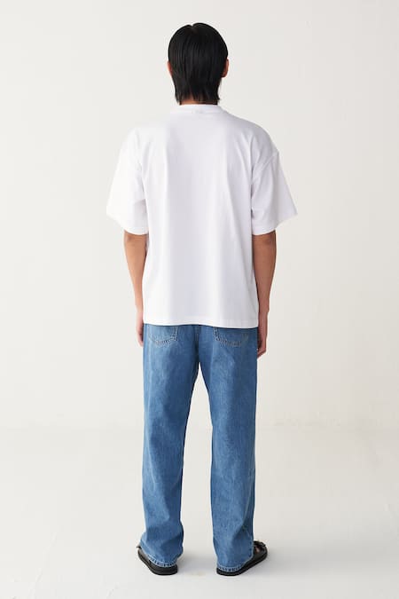 Three Floral Patch Fringe T-Shirt 