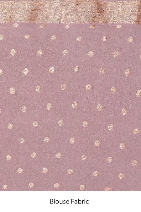 Naaritva India_Brown Crepe Zari Hand Woven Cocoa Banarasi Saree With Running Blouse _at_Aza_Fashions