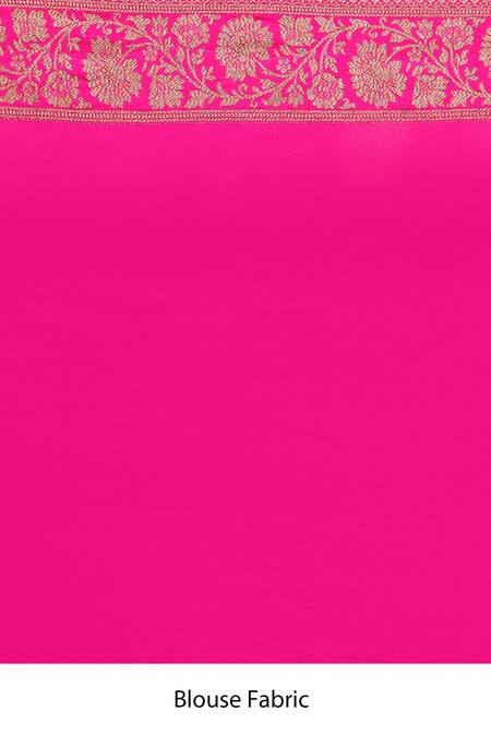 Naaritva India_Green Crepe, Chiffon Zari Hand Woven Grass Banarasi Saree With Running Blouse _Online_at_Aza_Fashions