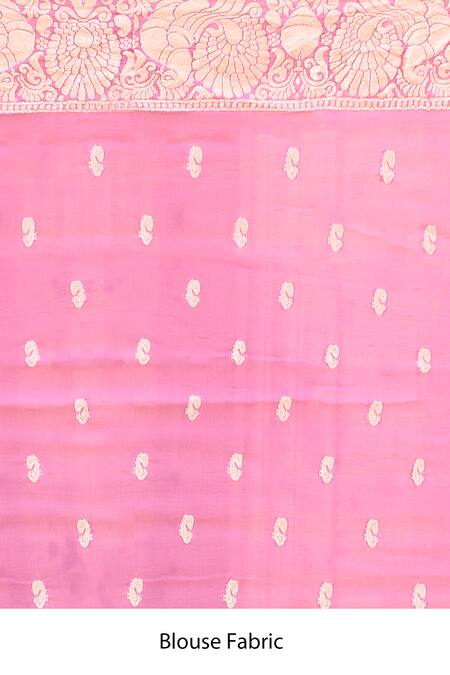 Buy_Naaritva India_Pink Crepe, Chiffon Zari Hand Woven Banarasi Saree With Running Blouse _Online_at_Aza_Fashions