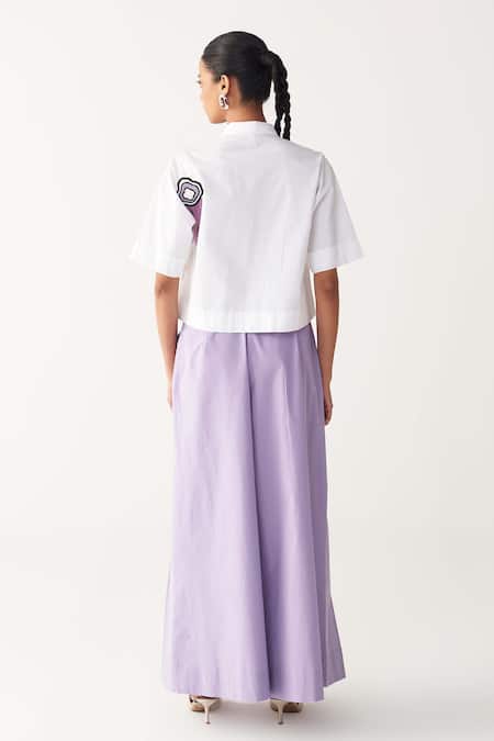 Three Beaded Crop Fringe Shirt & Inverted Box Pleat Pant 