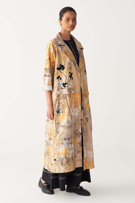 Buy_Three_Multi Color Poplin, Silk, Crepe Applique, Embroidery Painter Print Co-ord Set _Online_at_Aza_Fashions