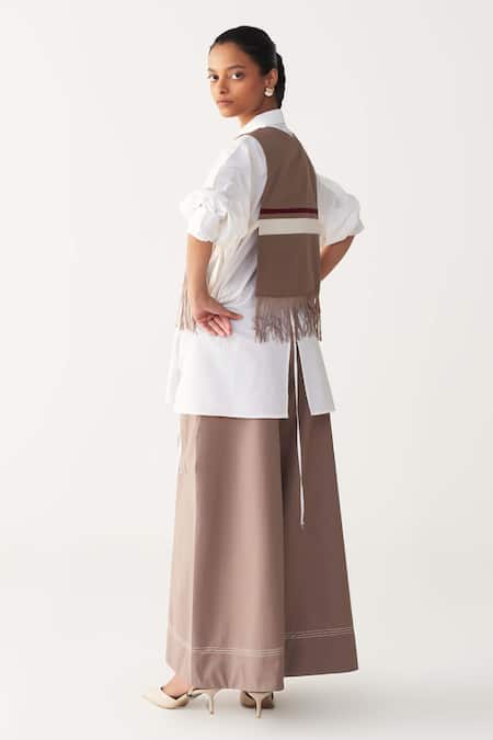 Three Fringe Crop Overlay Co-ord Set 