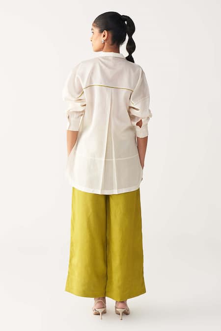 Three Embroidered Patch U Hem Top 