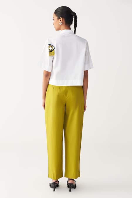 Three Beaded Crop Fringe Shirt 