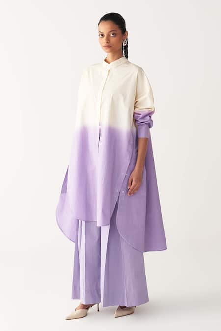 THREE Dip-Dye Side Button Tunic 