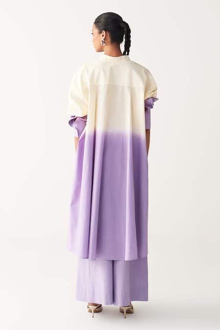 Three Dip-Dye Side Button Tunic 