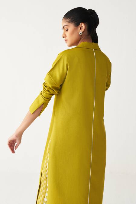 Three Green Tencel V-neck Lime V Tunic at Aza Fashions Three_Green Tencel V-neck Lime V Tunic _at_Aza_Fashions
