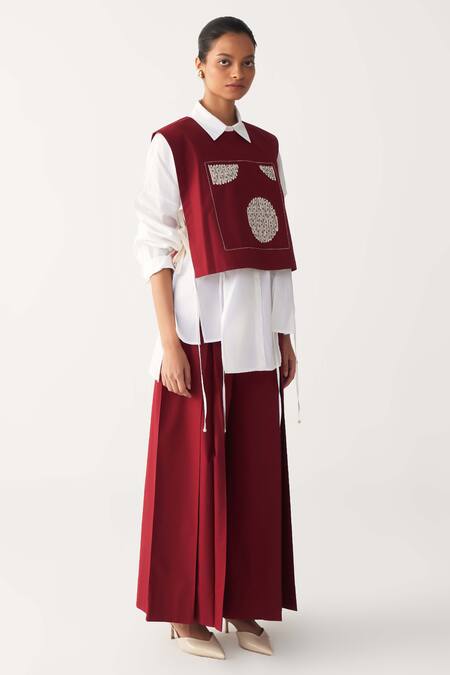 Three Mauve Poplin Beads, Embroidery Collared Patch Overlay Online at Aza Fashions Three_Mauve Poplin Beads, Embroidery Collared Patch Overlay _Online_at_Aza_Fashions